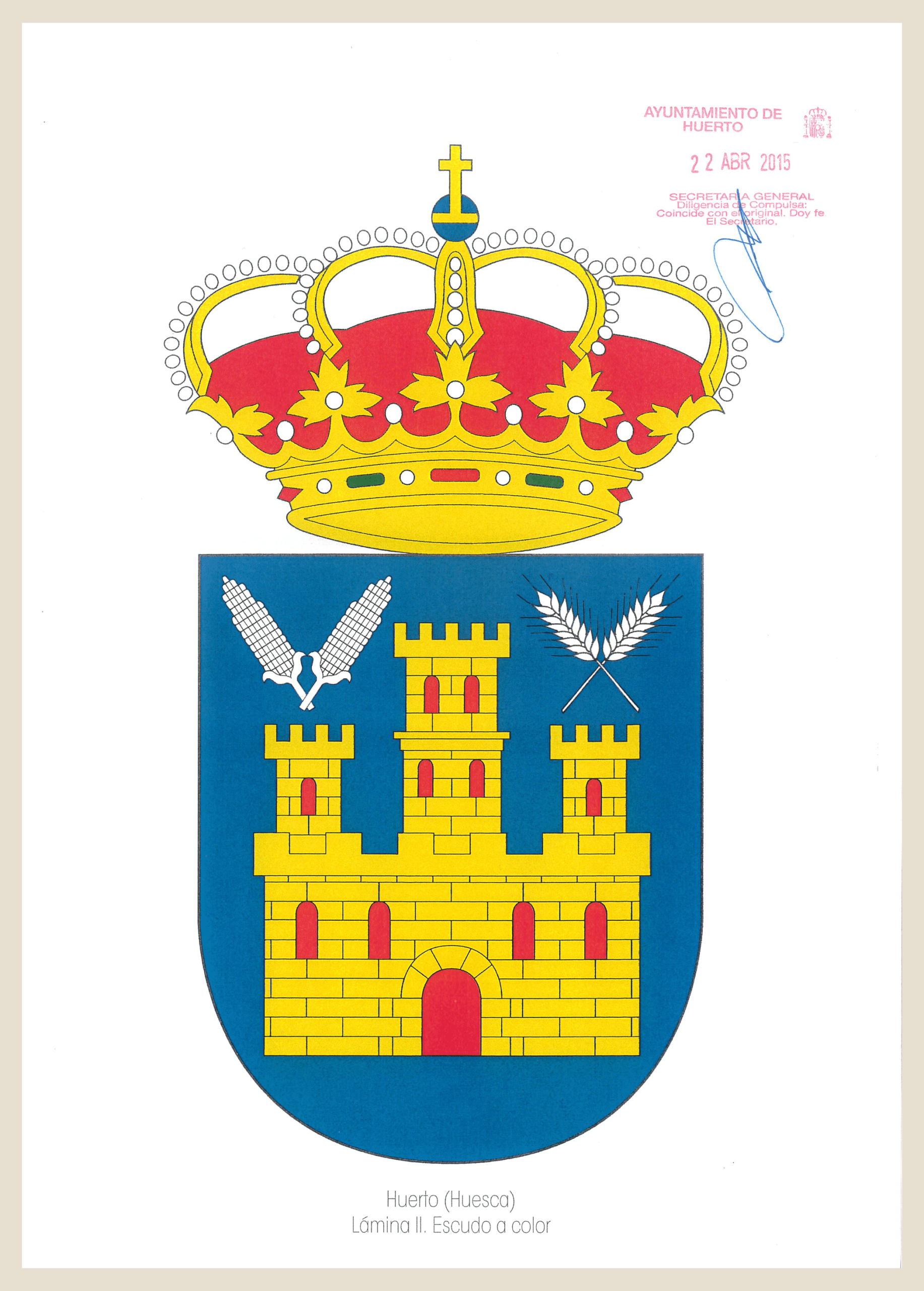 Escudo de herádica de Huerto (Huesca)